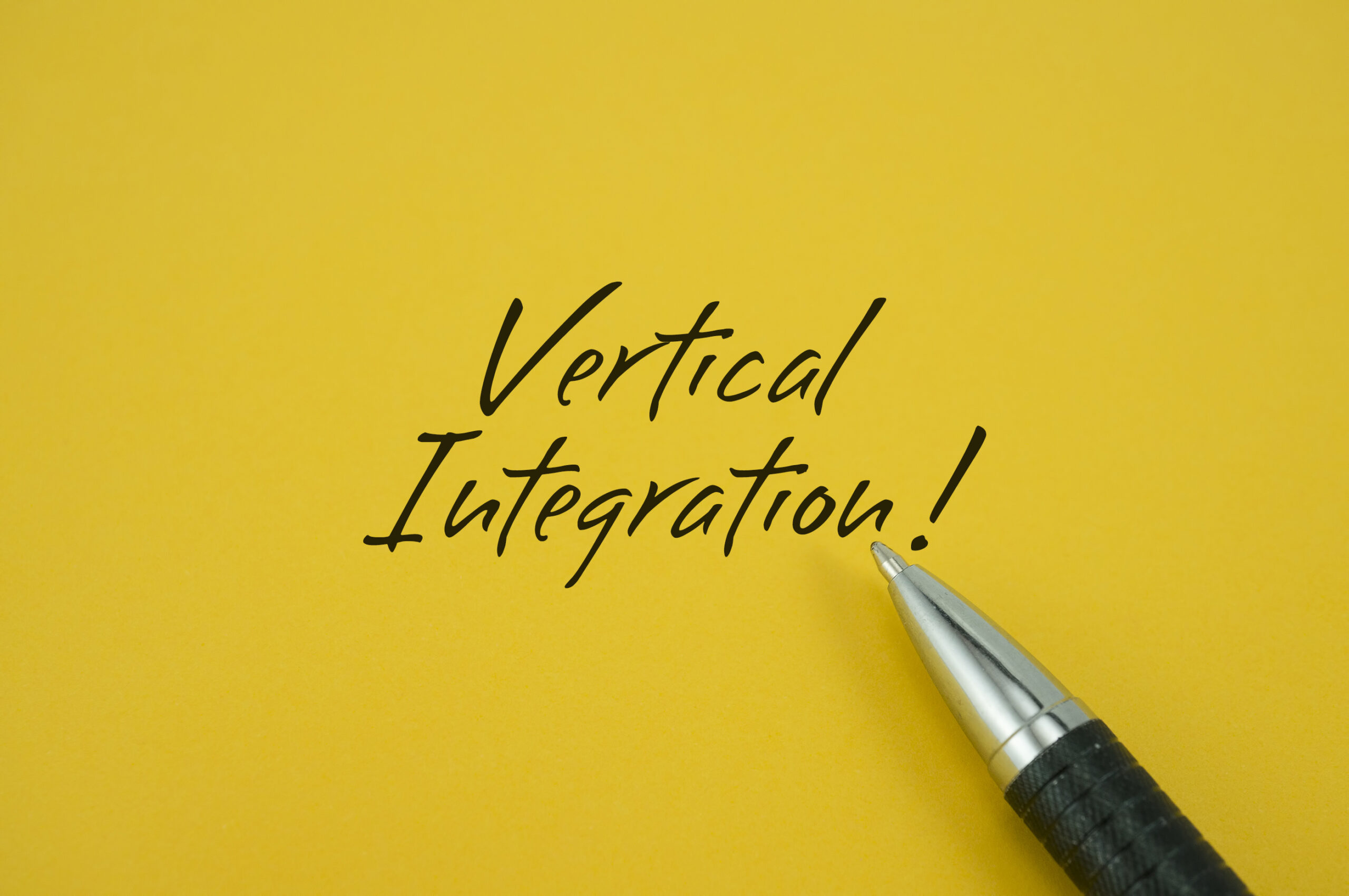 as highlighted by a pen pointing to Vertical Integration! on yellow.